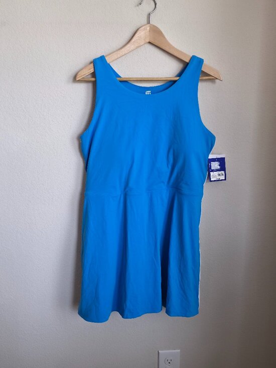 JoyLab Dresses & Skirts - JoyLab Sporty Contrast Active Dress with Built In Shorts Bright Blue NWT XL